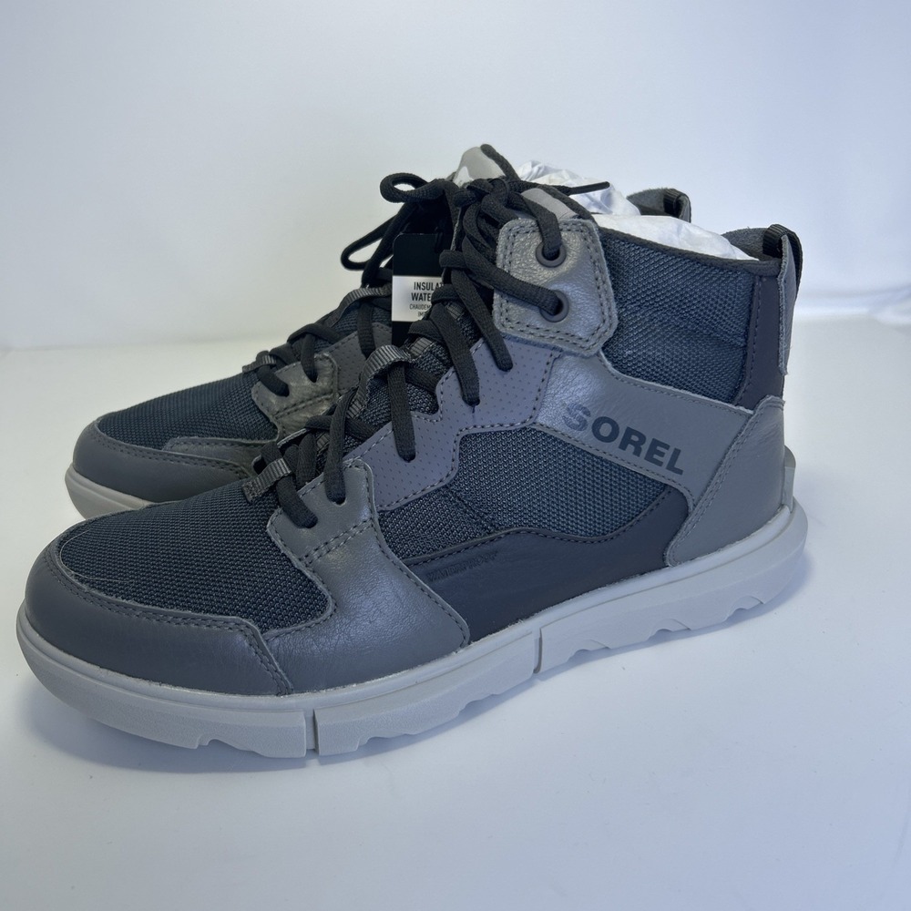 Sorel Explorer Next Sneaker Mid WP Waterproof Boots Men's Size 9.5 Dark Gray NEW
